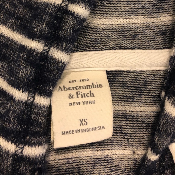 Abercrombie navy & white stripe zip-up jacket (XS) - Picture 3 of 4